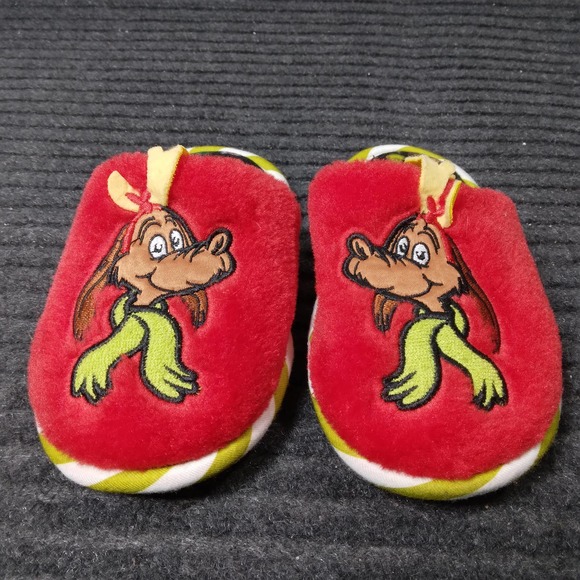 Grinch Other - The Grinch Faux Fur Toddler Slippers Red